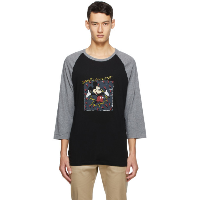 Photo: Saint Laurent Black Mickey Mouse T-Shirt