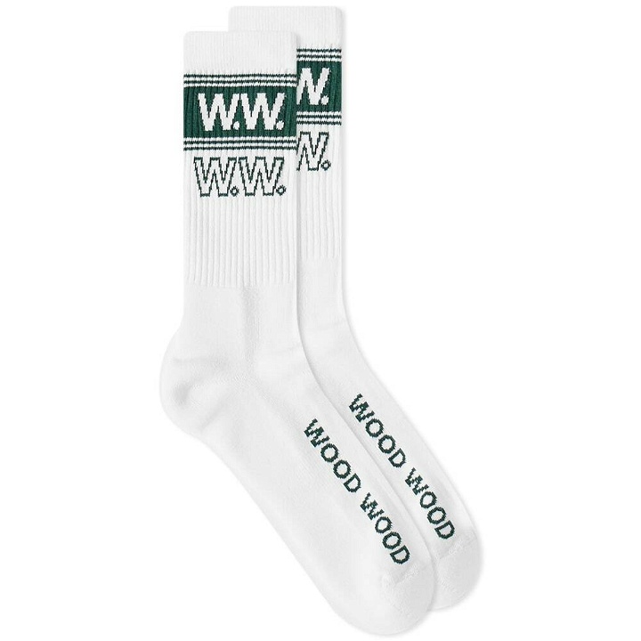 Photo: Wood Wood Men's Colton Logo Sport Socks in White