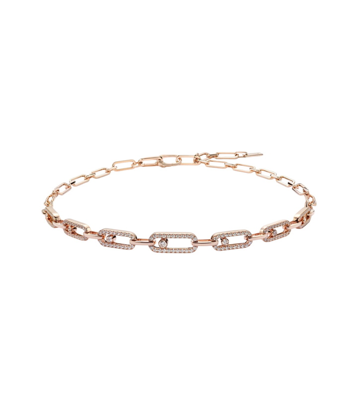 Photo: Messika Move Link 18kt rose gold choker with diamonds