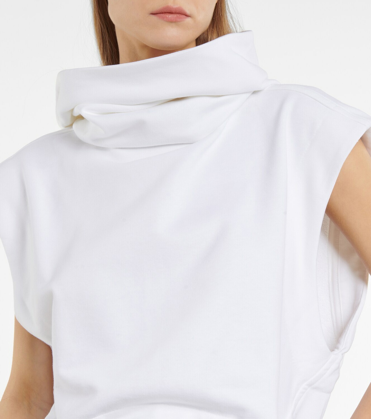 Alaïa Hooded cotton cropped sweatshirt
