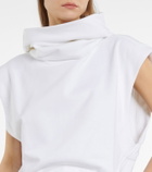 Alaïa Hooded cotton cropped sweatshirt