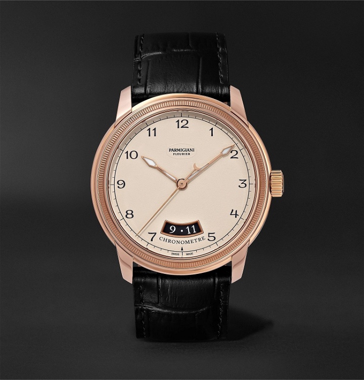 Photo: Parmigiani Fleurier - Toric Automatic Chronometer 40.8mm Rose Gold and Alligator Watch - White