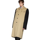 Maison Margiela Beige and Black Cotton Twill Trench Coat