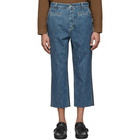 Loewe Blue Cropped Fisherman Jeans