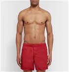 Moncler - Grosgrain-Trimmed Swim Shorts - Red