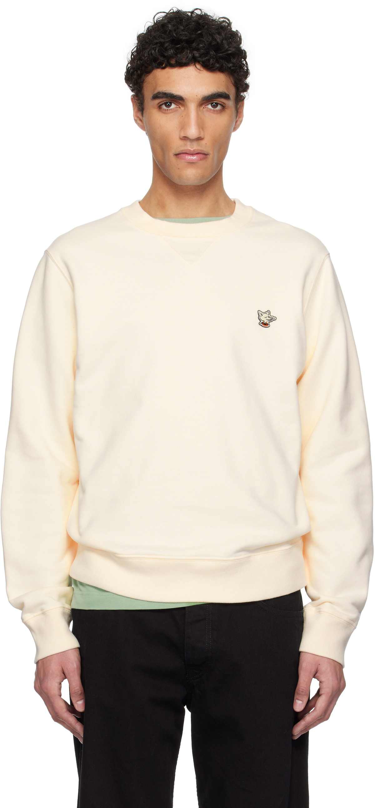 トレーナー/スウェット Maison Kitsune SWEAT ACIDE FOX PATCH MAISON KITSUNE AM00303KM0001 Sweatshirt for Men, Fox Head Patch Classi