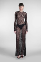 Laneus Dress Woman In Black Polyamide