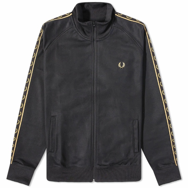 Photo: Fred Perry Authentic Men's Taped Track Jacket in Black/1964 Gold