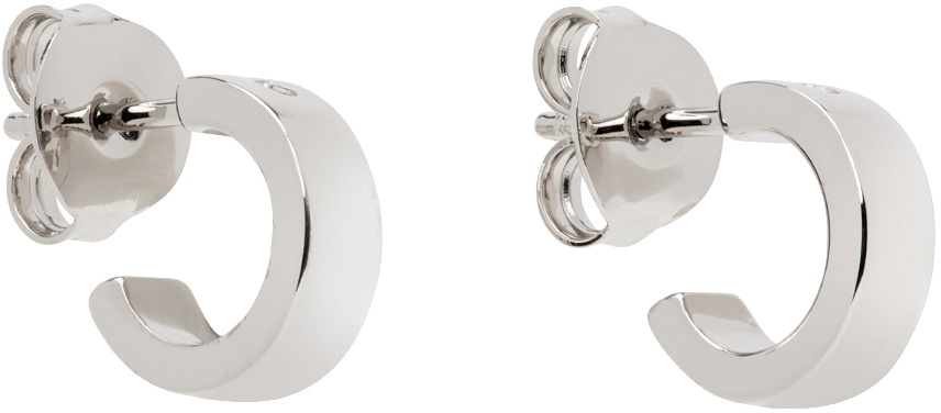 MM6 Maison Margiela Silver Logo Earrings MM6 Maison Margiela