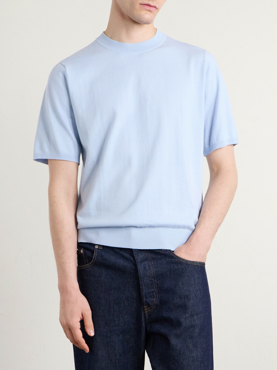 Paul Smith - Knitted Cotton T-Shirt - Blue