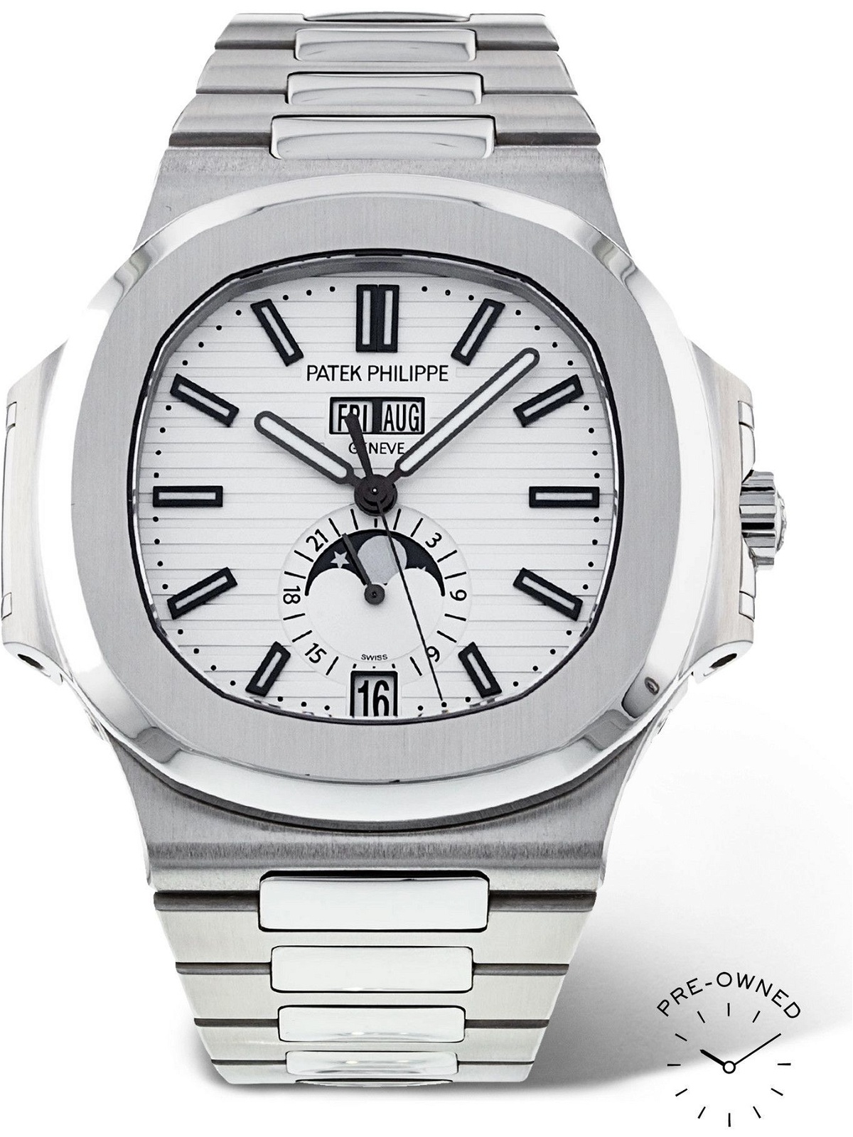 Photo: PATEK PHILIPPE - Pre-Owned 2017 Nautilus Calendar Automatic 40.5mm Steel Watch, Ref. No. 5726/1A-010