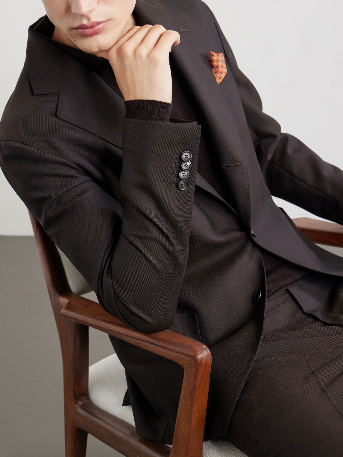 De Petrillo - Posillipo Virgin Wool-Twill Suit Jacket - Brown