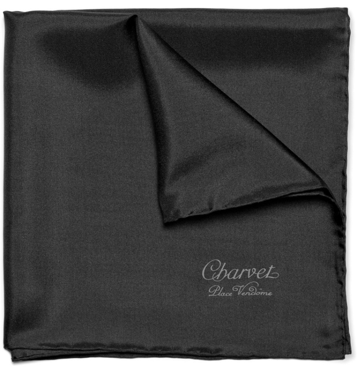 Photo: Charvet - Silk Pocket Square - Black