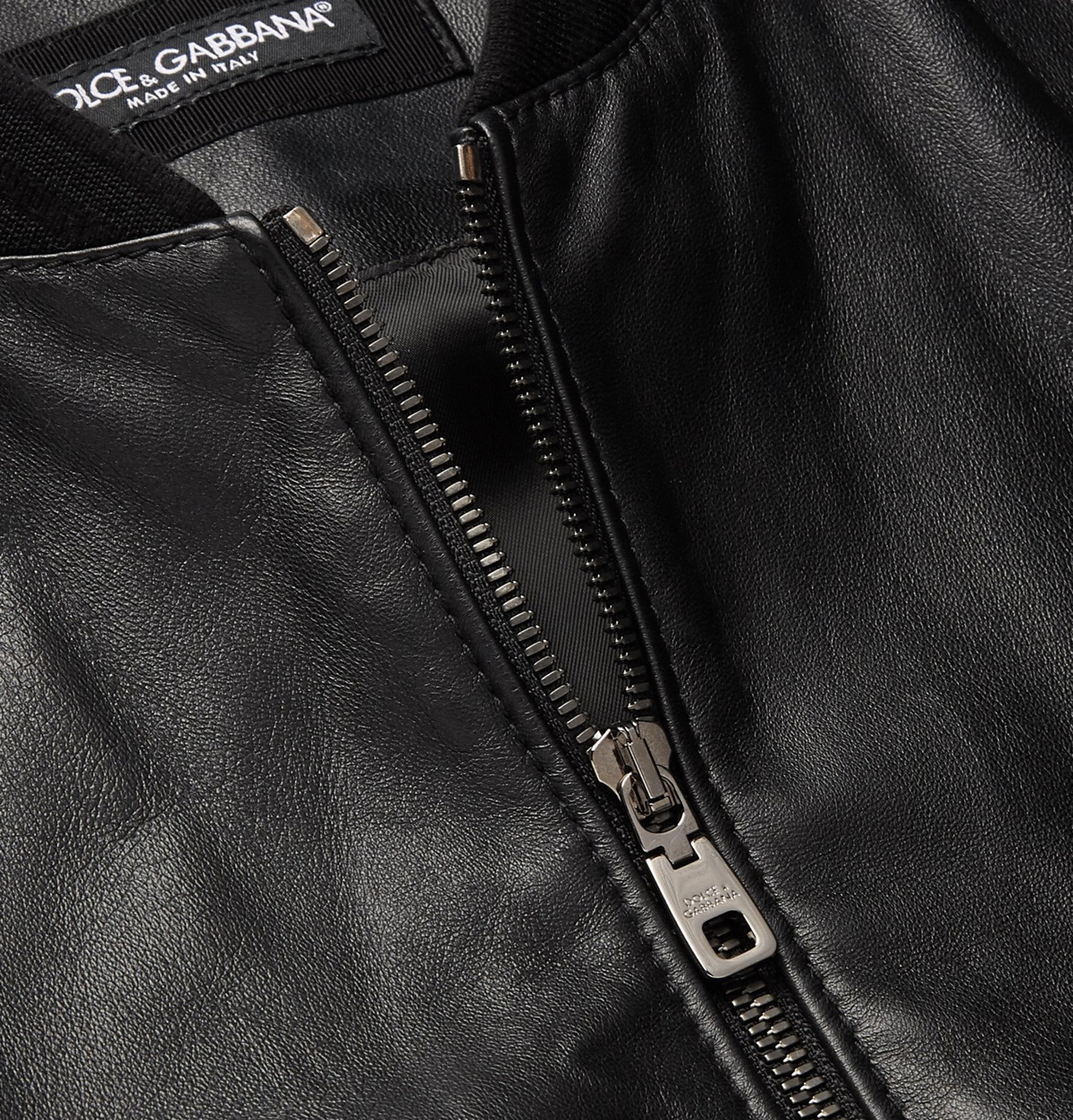 Dolce & Gabbana Leather Bomber Jacket