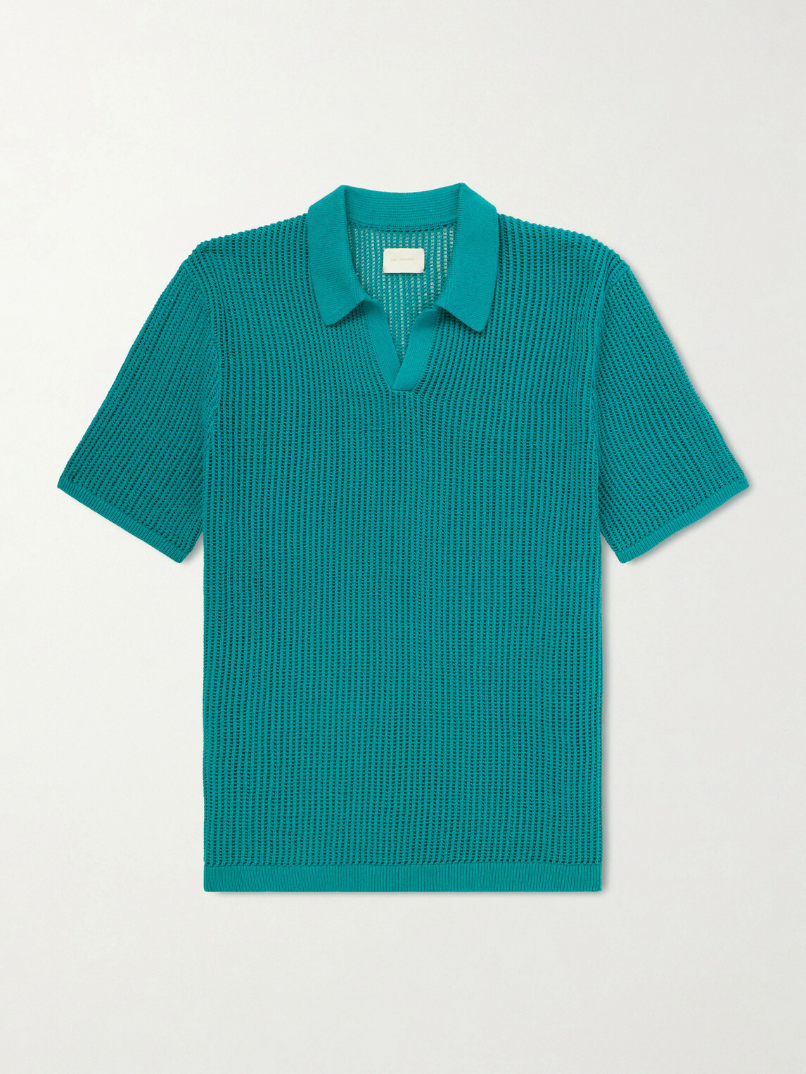 Aimé Leon Dore - Open-Collar Open-Knit Cotton Polo Shirt - Green