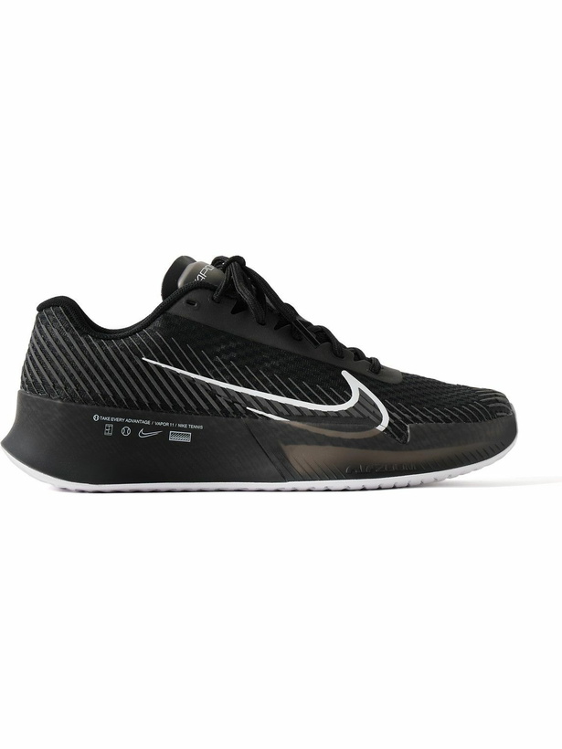 Photo: Nike Tennis - NikeCourt Air Zoom Vapor 11 Rubber-Trimmed Mesh Tennis Sneakers - Black