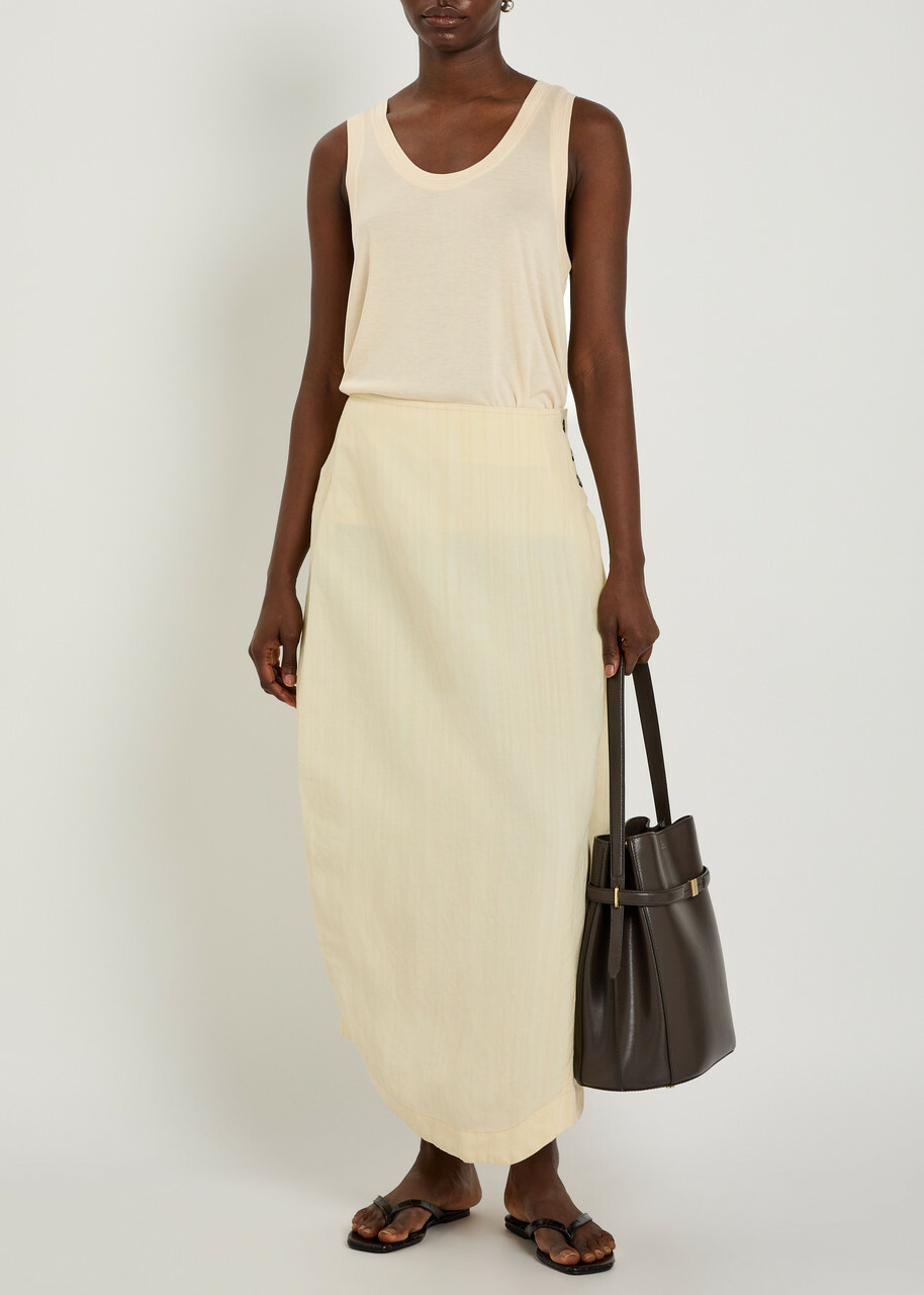 Studio Nicholson Scoop-neck Woven Tank top Beige
