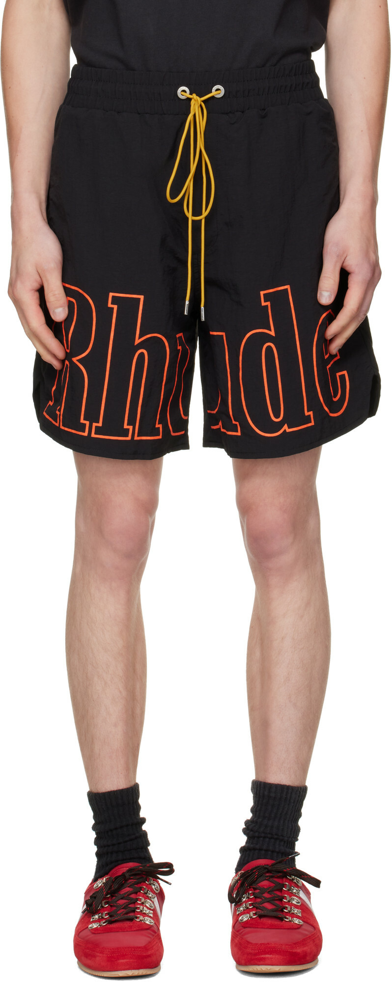 Rhude Black Logo Track Shorts