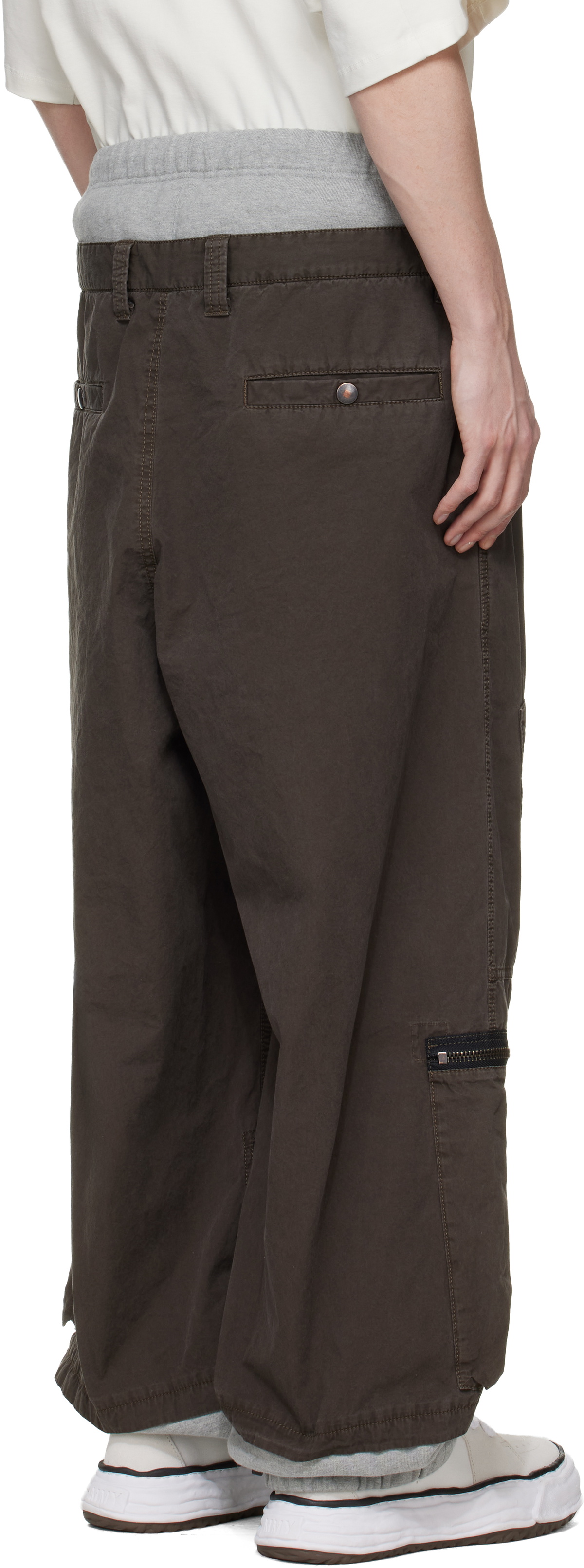 Maison MIHARA YASUHIRO Brown Sweat Pants Combined Flight Cargo Pants