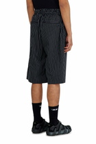 Diesel Pinstripe shorts with Phoenix embroidery - Shorts Mens in Black