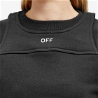 Off-White Women's Off Stamp Logo Crop Crew Sweat in Black