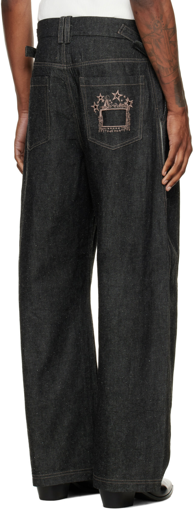 NULLUS Black Low Poly Shift Jeans
