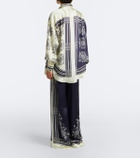 Alémais Banderra printed silk satin wide-leg pants
