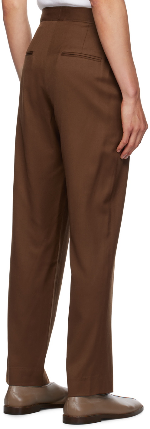 King & Tuckfield Brown Pleat Trousers