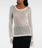 Didu Distressed ribbed-knit cotton top