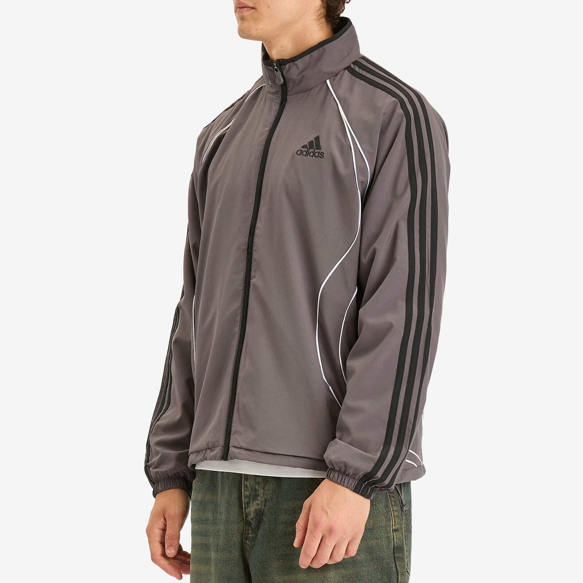 Adidas Men's Teamgeist Track Top in Grey Strata/Black adidas