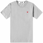 Comme des Garçons Play Men's Small Red Heart T-Shirt in Grey