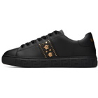 Versace Black Greca Embellished Nylon Sneakers