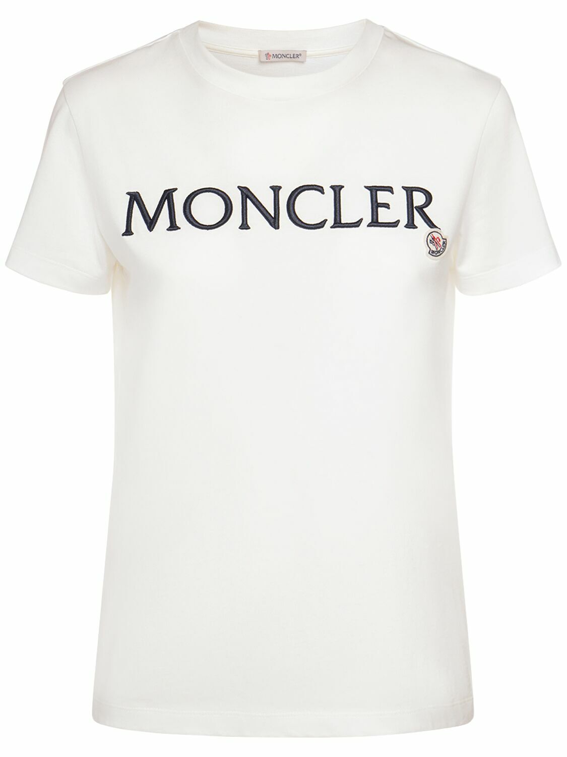 MONCLER - Embroidered Organic Cotton Logo T-shirt Moncler