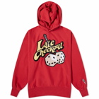 Late Checkout Dice Popover Hoodie in Red