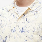 General Admission Men's Print Linen Vacation Shirt in Blue