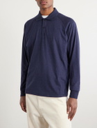 SEASE - Cotton and Cashmere-Blend Jersey Polo Shirt - Blue
