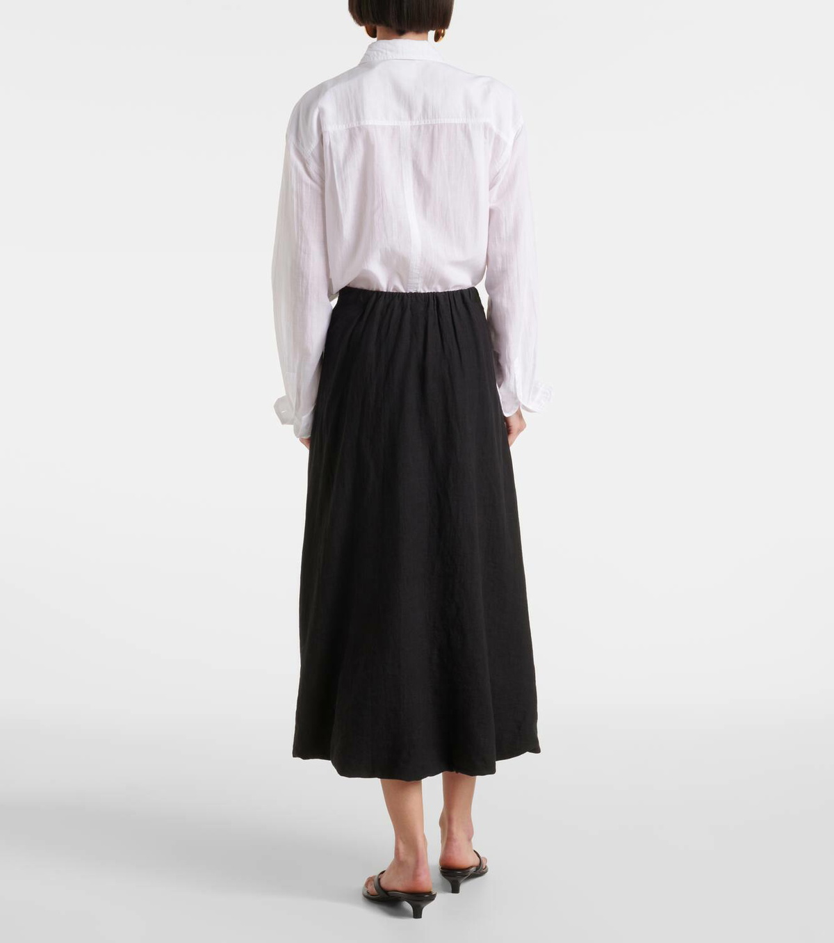 Velvet Rachelle linen midi skirt