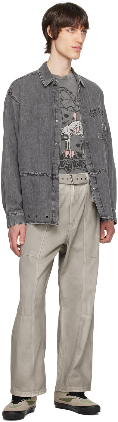 Izzue Gray Belted Trousers
