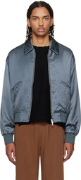 Second/Layer Gray Aces Satin Club Jacket