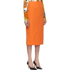 Kwaidan Editions Orange Poplin Pencil Skirt