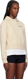 Palm Angels Beige Classic Logo Fitted Hoodie