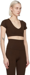 Live the Process Brown Crystal Short Sleeve Sport Top