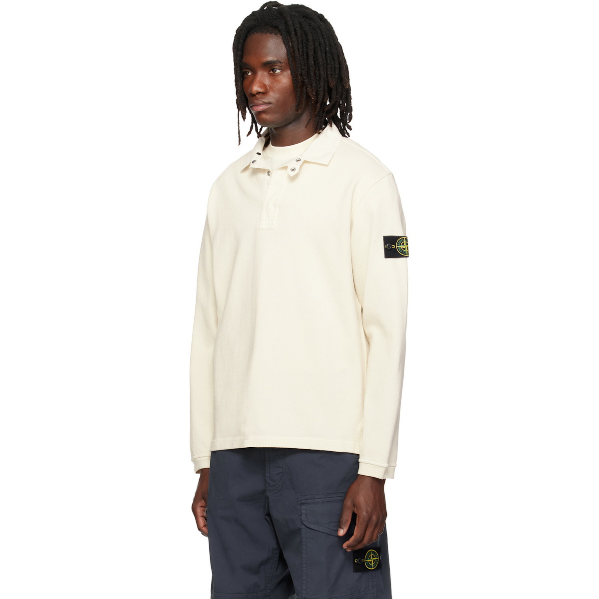 Stone Island Off-White 6100001 Heavy Cotton Jersey Polo