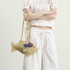 Damson Madder Women's Raffia Fish Bag Charm in Multi 