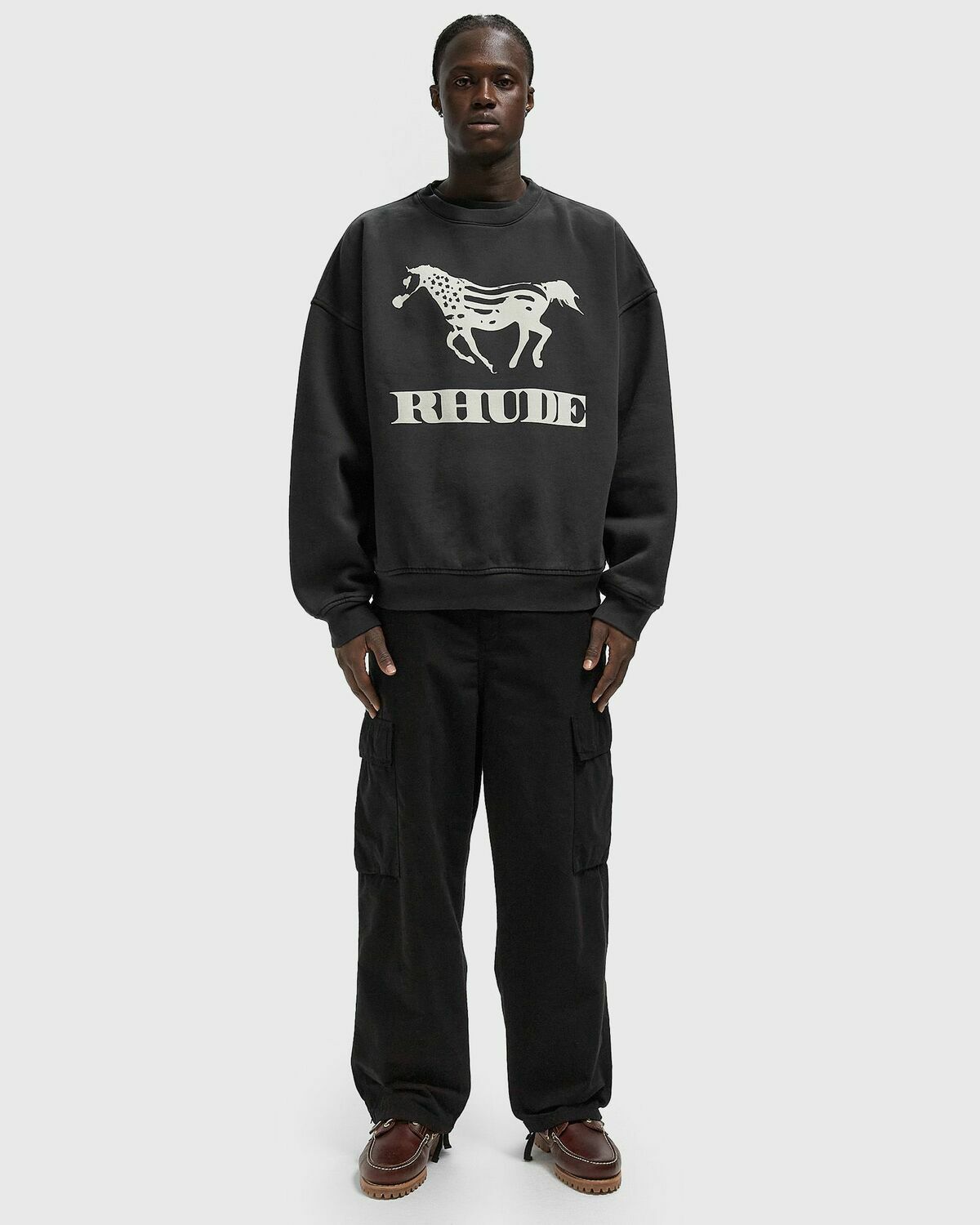 Rhude DINERO CREWNECK Black Mens Sweatshirt