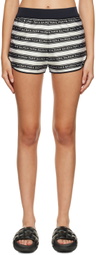Balmain Black & White Striped Shorts