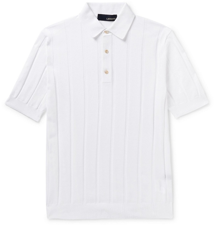 Photo: Lardini - Ribbed Cotton Polo Shirt - Neutrals