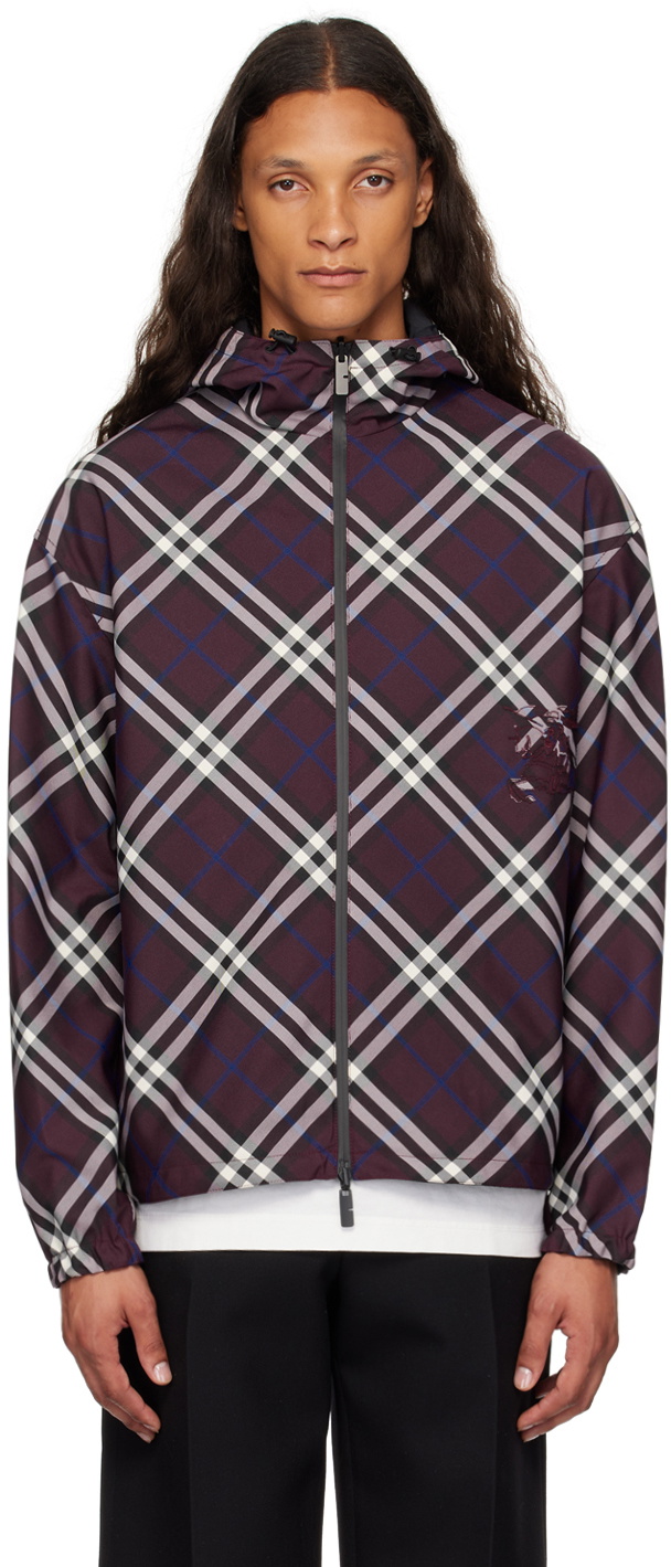 Burberry Purple Check Reversible Jacket Burberry