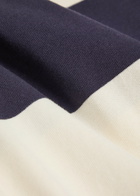Drake's Striped Cotton Polo Rugby top White