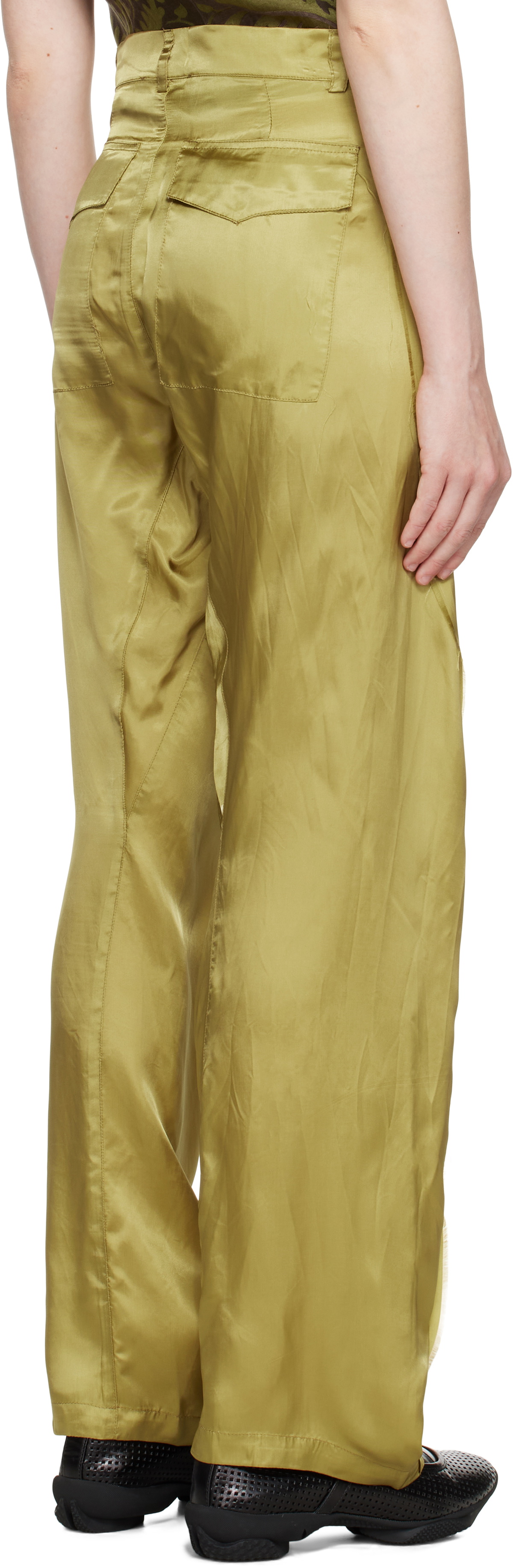 Edward Cuming Khaki Twisted Tailored Trousers